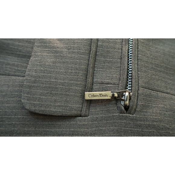 Calvin Klein Gray Pinstripe Skirt Suit Womens 12 Corporate Power Office Classic - Picture 5 of 9